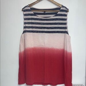 Chaps Denim 3X Women’s Tye Dye Tank Top, #americana #boho #plus #flowy #cotton